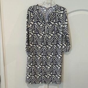 Elegant Long Sleeve Geometric Dress Spandex